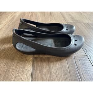 Crocs Womens Black Kadee Flats Slip On Size 7
